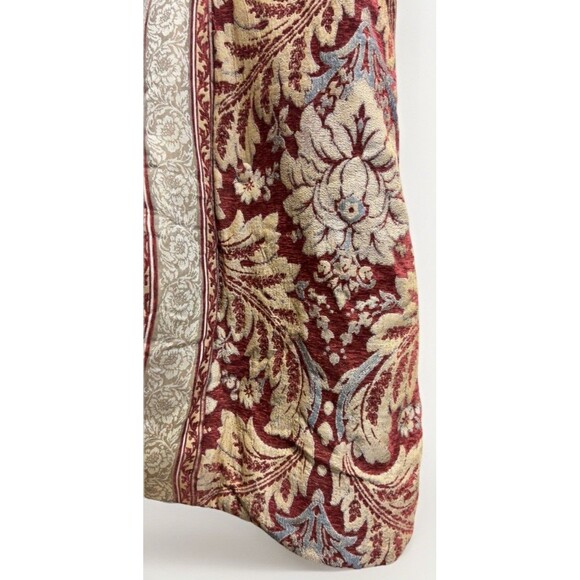 Croscill Arden Burgundy Gold Blue Floral Jacquard Comforter Queen Elegant Trim - Picture 3 of 11